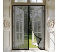 Puerta Magnética 100 x 130 cm Cierre Automático, Mantiene El Aire Fresco en El Interior, Fácil de Instalar, Los Bichos Fuera Puerta de Malla Cortina para Corredera, Negro