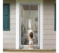 Puerta Magnética 100 x 130 cm Cierre Automático, Mantiene El Aire Fresco en El Interior, Fácil de Instalar, Los Bichos Fuera Mosquitera para Puertas para Puerta Corredera, Gris