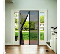 Puerta Magnética 100 x 155 cm con Fuertes Imanes para Un Autocierre, Fácil Instalación sin Taladrar, Antimosquitos Mosquitera para Puertas para Balcón, Cocina, Negro