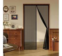 Puerta Magnética 100 x 155 cm con Fuertes Imanes para Un Autocierre, Fácil Instalación sin Taladrar, Antimosquitos Magnética Anti-Insectos Proteger a su Familia, Negro