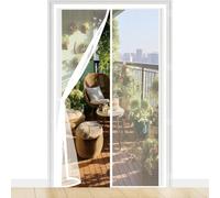 Puerta Magnética 100 x 195 cm con Fuertes Imanes para Un Autocierre, Fácil Instalación sin Taladrar, Antimosquitos Cortina Contra Mosquitos con Imanes para Dormitorio, Blanco