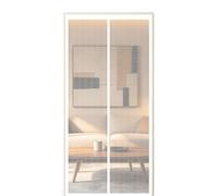 Puerta Magnética 100 x 205 cm Cierre Automático Cortinas Mosquiteras Instalación sin Taladro para Puerta Exterior de Balcón Patio, Blanco