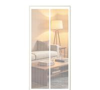 Puerta Magnética 100 x 205 cm Cierre Automático Mosquitera Magnética Alta Resistencia Instalación sin Taladro para Puerta Exterior de Balcón Patio, Blanco