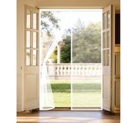 Puerta Magnética 100 x 205 cm con Fuertes Imanes para Un Autocierre, Fácil Instalación sin Taladrar, Antimosquitos, Cortina Mosquiteras para Puerta Exterior para Balcón, Blanco