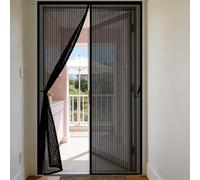 Puerta Magnética 100 x 205 cm Mosquitera Magnética Puerta Cierre Automático con Imanes Poderosos & Cinta Mágica, Mantiene El Aire Fresco en El Interior, para Patio Balcón, Negro