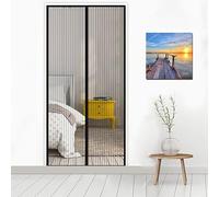 Puerta Magnética 100 x 210 cm Cierre Automático Mosquitera Cortina Puerta Magnetica Fácil Instalación sin Taladrar para Dormitorio Cocina, Correderas Garaje, Negro