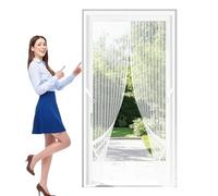 Puerta Magnética 100 x 247 cm Cierre Magnético de Arriba a Abajo Cortina Mosquitera Mantiene El Aire Fresco para Puertas Cortina de Sala de Estar Balcón Corredera de Patio, Blanco