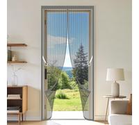 Puerta Magnética 101 x 296 cm Se Cierra Automáticamente Mosquitera Puertas Cortina Mosquitera Magnética Resistente a La Rotura para Puerta Del Balcón, Patio, Gris