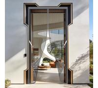 Puerta Magnética 103 x 214 cm Imán sin Necesidad de Taladrar Mosquitera Puerta Exterior Transpirables Transpirables, Antimosquitos para Puertas de Salón Balcón Corredor, Gris