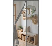Puerta Magnética 103 x 231 cm Varios Tallas, Cierre Automático Mosquitera Magnética para Puertas Imán sin Necesidad de Taladrar para Balcon Patio Corredera, Gris