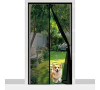 Puerta Magnética 105 x 226 cm Cierre Automático con Imanes y Pesos, Taladrar Fácil de Instalar Mantiene Mosquitera Imantada Puerta para Todos Tamaños Puertas, Negro