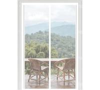 Puerta Magnética 107 x 177 cm Magnético Automático, Taladrar Fácil de Instalar Mantiene, Antimosquitos, Ensanchada y Engrosada Cortina Mosquitera para Balcón, Blanco