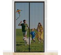 Puerta Magnética 110 x 155 cm Cierre Automático con Imanes y Pesos, Taladrar Fácil de Instalar Mantiene Mosquitera para Puertas Proteger a su Familia, Negro