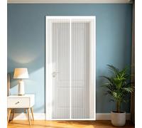 Puerta Magnética 110 x 170 cm Mosquitera Porte Magnética Cierre Automático de Arriba a Abajo, Mantiene El Aire Fresco Dentro y Los Bichos Fuera, para Patio Balcón, Blanco