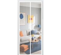 Puerta Magnética 110 x 170 cm Mosquiteras Magneticas para Puertas Cierre Automático de Arriba a Abajo, Mantiene El Aire Fresco Dentro y Los Bichos Fuera, para Patio Balcón, Blanco