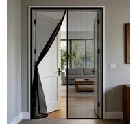 Puerta Magnética 110 x 185 cm Mosquitera Ventana Magnética Cierre Automático de Arriba a Abajo, Mantiene El Aire Fresco Dentro y Los Bichos Fuera, para Balcón Dormitorio, Blanco