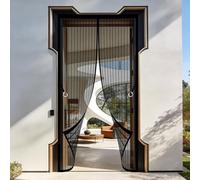 Puerta Magnética 110 x 210 cm Imán sin Necesidad de Taladrar Mosquitera Puerta Exterior Transpirables Transpirables, Antimosquitos para Puertas de Salón Balcón Corredor, Negro
