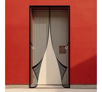 Puerta Magnética 113 x 233 cm Magnético Automático Cortinas Puertas Exteriores Transpirables, Antimosquitos para Balcón Salón Dormitorio Puerta de Patio, Negro
