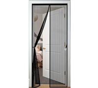 Puerta Magnética 115 x 180 cm Varios Tallas, Cierre Automático Mosquitera con Imanes de Malla Resistente a La Rotura, Resistente para Puerta Exterior Cocina Balcón Y, Negro