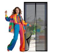 Puerta Magnética 119 x 284 cm Imán sin Necesidad de Taladrar Mosquitera Puerta Magnetica Mosquitera Transpirables, Antimosquitos para Puertas de Patio y Balconeras, Negro