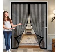 Puerta Magnética 120 x 130 cm Cierre Automático, Instalación sin Taladrar, Varios Tallas, Anti-Insectos, Mantiene El Aire Fresco Mosquitera Cortina Puerta para Sala de Estar, Patio, Negro