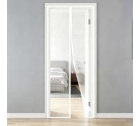 Puerta Magnética 120 x 164 cm Automáticamente Imanes Potentes Cortina Mosquitera Puerta Exterior Fácil Instalación sin Taladrar para Exterior de Balcón Patio, Blanco