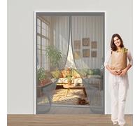 Puerta Magnética 125 x 130 cm sin Taladros, Cierre Automático, Fácil de Instalar y Lejos de Los Mosquitos con Iman sin Taladrar Rede Mosquito Porta Magnética para Puertas Del Balcón, Gris