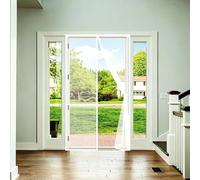 Puerta Magnética 125 x 203 cm con Fuertes Imanes para Un Autocierre, Fácil Instalación sin Taladrar, Antimosquitos Mosquitera para Puertas para Balcón, Cocina, Blanco