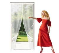Puerta Magnética 125 x 241 cm Se Cierra Automáticamente Cortina Mosquitera Proteja a su Familia de Los Mosquitos para Balcón Salón Dormitorio Puerta de Patio, Blanco