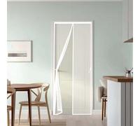 Puerta Magnética 130 x 189 cm Varios Tallas, Cierre Automático Cortina Mosquitera Magnética para Puertas Imán sin Necesidad de Taladrar para Balcon Patio Corredera, Blanco