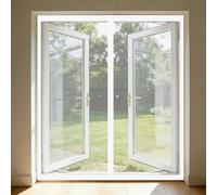 Puerta Magnética 130 x 190 cm Cierre Automático, Mantiene El Aire Fresco en El Interior, Fácil de Instalar, Los Bichos Fuera Cortina Magnética Puerta para Corredera, Blanco