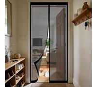 Puerta Magnética 130 x 190 cm Junta Magnética de Arriba a Abajo, sin Taladrar, Transpirables, Resistente Al Viento Puerta Mosquitera para Corredera, Negro