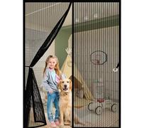Puerta Magnética 130x204cm(AnchoxAlto) Varios Tallas, Cierre Automático Cortinas Antimoscas Puerta Exterior con Iman Resistente a La Rotura, Resistente para Balcon Patio Corredera, Negro