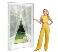 Puerta Magnética 131 x 192 cm Varios Tallas Mosquitera Puerta Magnetica Mosquitera Resistente a La Rotura para Dormitorio Balcón Sala de Estar de Patio, Blanco