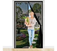 Puerta Magnética 132 x 228 cm con Fuertes Imanes para Un Autocierre, Fácil Instalación sin Taladrar, Antimosquitos Mosquitera para Puertas Proteger a su Familia, Negro