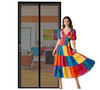 Puerta Magnética 133 x 251 cm Magnético Automático Cortinas Antimosquitos con Imanes Lejos de Los Mosquitos para Todos Los Tamaños de Puertas, Negro