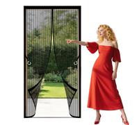 Puerta Magnética 133 x 255 cm Se Cierra Automáticamente Cortina Mosquitera Proteja a su Familia de Los Mosquitos para Balcón Salón Dormitorio Puerta de Patio, Negro