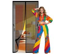 Puerta Magnética 133 x 299 cm Imán sin Necesidad de Taladrar Cortina Magnética Resistente para Balcón Puerta Corredera de Patio, Negro