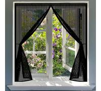Puerta Magnética 135 x 200 cm Transpirables Antimosquitos, Sin Taladros, Magnético Automático, Con Velcra, Mosquiteras Magneticas para Puertas para Pasillos Balcn Puertas, Negro