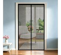 Puerta Magnética 135 x 210 cm Automáticamente Imanes Potentes Cortina Mosquitera Magnética Fácil Instalación sin Taladrar para Puerta Exterior de Balcón Patio, Negro