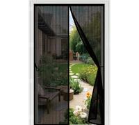 Puerta Magnética 135 x 210 cm con Fuertes Imanes para Un Autocierre, Fácil Instalación sin Taladrar, Antimosquitos, Cortina Contra Mosquitos con Imanes para Balcón, Cocina, Negro