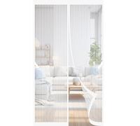 Puerta Magnética 135 x 220 cm Tejido Súper Fino para Dejar Pasar El Aire Cortina Contra Mosquitos Varios Tallas para Puerta Corredera Exterior Sala de Estar,Balcón,Patio, Blanco