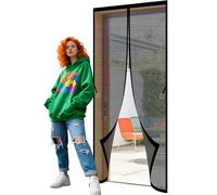 Puerta Magnética 137 x 181 cm Imán sin Necesidad de Taladrar Cortina Puerta Exterior de Balcón Patio Mantiene El Aire Fresco para Balcón Corredera de Patio, Negro