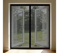 Puerta Magnética 139 x 150 cm Cierre Automático, Mantiene El Aire Fresco en El Interior, Fácil de Instalar, Los Bichos Fuera Cortina Magnética Puerta para Corredera, Negro