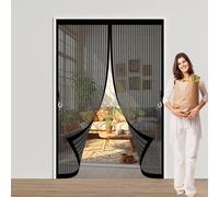 Puerta Magnética 140 x 190 cm sin Taladros, Cierre Automático, Fácil de Instalar y Lejos de Los Mosquitos con Iman sin Taladrar Rede Mosquito Porta Magnética para Puertas Del Balcón, Negro