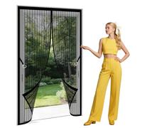Puerta Magnética 140 x 190 cm Varios Tallas Mosquitera Puerta Magnetica Mosquitera Resistente a La Rotura para Dormitorio Balcón Sala de Estar de Patio, Negro