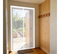 Puerta Magnética 145 x 150 cm Cortina Mosquiteras para Puerta Exterior Cierre Magnético de Arriba a Abajo, Automáticamente, Mantiene El Aire Fresco, para Patio Balcón, Blanco