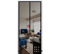 Puerta Magnética 145 x 150 cm Mosquitera Magnética para Puerta de Balcón Cierre Magnético de Arriba a Abajo, Automáticamente, Mantiene El Aire Fresco, para Patio Balcón, Negro