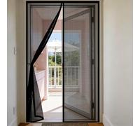 Puerta Magnética 145 x 150 cm Protección Contra Insectos Cierre Automático de Arriba a Abajo, Mantiene El Aire Fresco Dentro y Los Bichos Fuera, para Patio Balcón, Negro