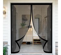 Puerta Magnética 150 x 150 cm Junta Magnética de Arriba a Abajo, sin Taladrar, Transpirables, Resistente Al Viento Rede Mosquito Porta para Puerta Exterior, Negro